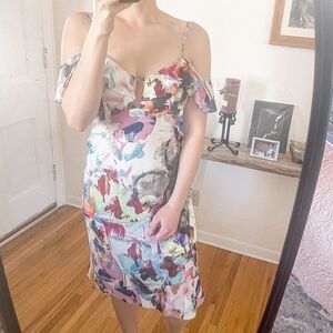 Black Halo Lola Cold Shoulder Abstract Sheath Dress